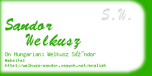sandor welkusz business card